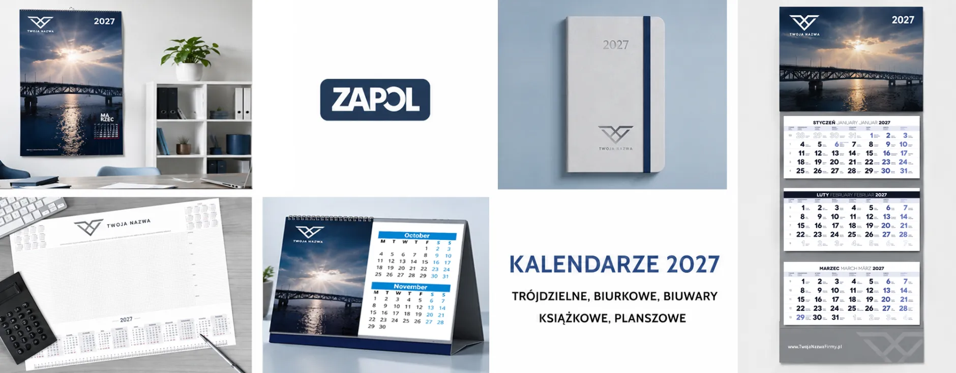 Drukarnia Zapol w Szczecinie oferuje projektowanie i druk kalendarzy na rok 2027.