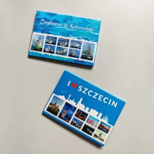 Pocztówki ze Szczecina, zestawy 8 sztuk w kartonikach.
